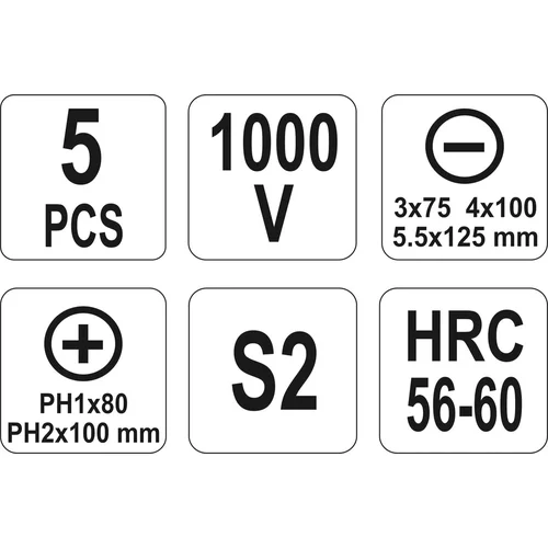 YATO Sada skrutkovačov 5 ks izolované 1kV (YATO náradie) - obr. 2
