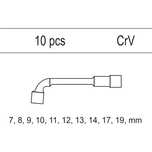 YATO Vložka do zásuvky - Kľúče nástrčné 7-19 mm, 10ks CrV (YATO náradie) - obr. 1