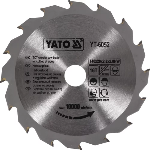 YATO Kotúč na drevo 140 x 20 mm 16z