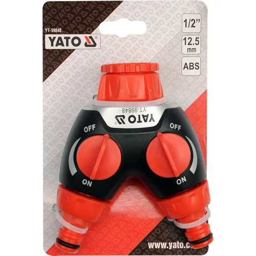 YATO Rozdeľovač typ Y s 2 uzatváracími ventilmi 1/2