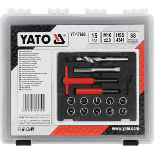 SADA NA OPRAVU ZÁVITOV M16X2,0MM 15 KUS /YATO/ - obr. 3