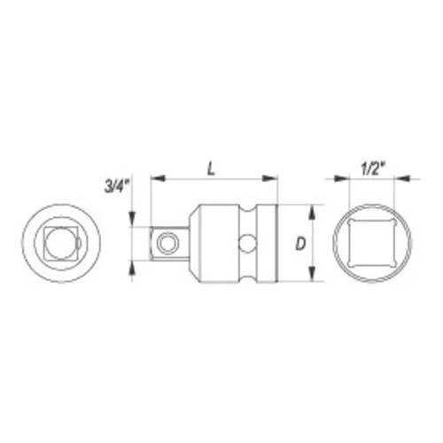 YATO Nadstavec adaptér 1/2