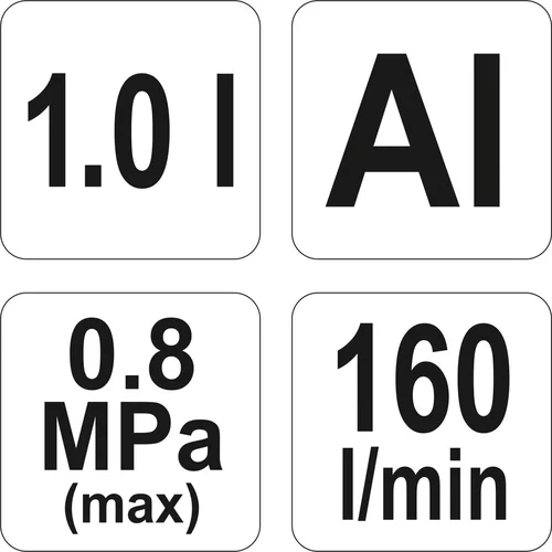 YATO Pieskovacia pištoľ so zásobníkom 1.0L 160l/min (YATO náradie) - obr. 5