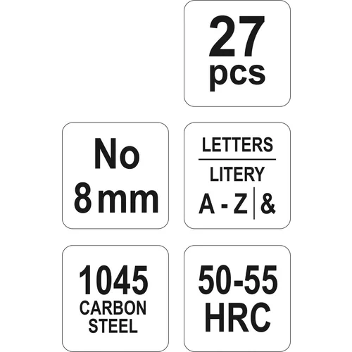 YATO Písmenkové razítka 8 mm 27 ks (YATO náradie) - obr. 2