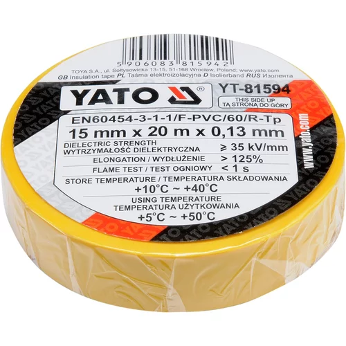 YATO Páska izolační 15mm x 20m x 0,13mm žltá (YATO náradie) - obr. 1