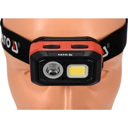 ČELOVKA 500LM, BATÉRIA/3XAAA, SENZOR POHYBU, LI-ION 3,7V 1000MAH, IP54, PLYNULE NASTAVENIE SVETL. /YATO/ - obr. 1