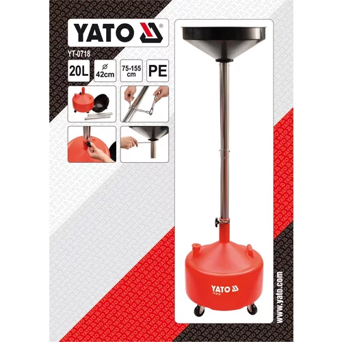 YATO Miska na odčerpanie oleja 20l 420 mm nastaviteľná výška 75-155 cm (YATO náradie) - obr. 1