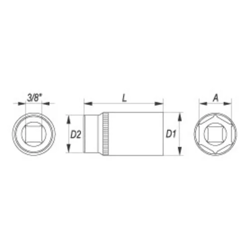 YATO Nadstavec 3/8