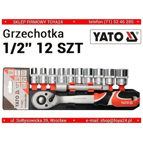 YATO Sada nástrčných kľúčov a račne 1/2