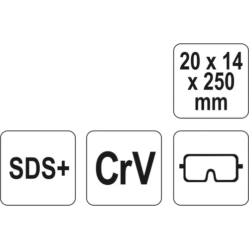 Sekáč SDS+ plochý 20 x 14 x 250 mm CrV /YATO/ - obr. 2