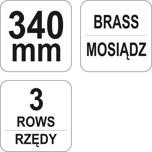 Drôtená kefa ručná 340 mm mosadz-3 rady /YATO/ - obr. 2