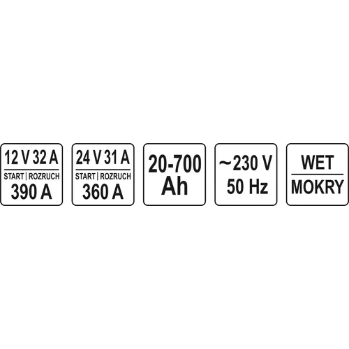 YATO Nabíjačka s funkciou štartovania motorov 20-700Ah (YATO náradie) - obr. 3