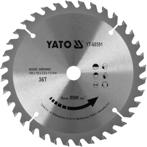 Široký drevený štít 165X36TX16MM pre YT-82810; YT-82811 /YATO/