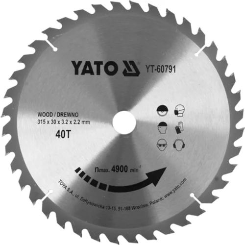 ŠIROKÝ DREVENÝ ŠTÍT 315X40TX30MM /YATO/