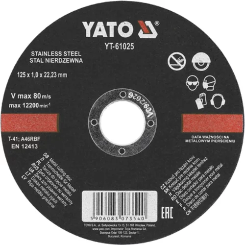 REZNÝ KOTÚČ YATO INOX REZNÝ 125 x 1,0 x 22,2mm