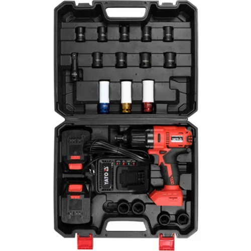 18V BEZBRUSHLOVÁ NÁRAZOVÁ SADA 1/2'' 700NM S CRMO ZÁSUVKAMI