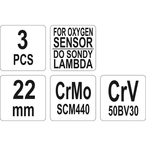 YATO Sada nástrčných kľúčov na lambda sondy 3 ks (YATO náradie) - obr. 2