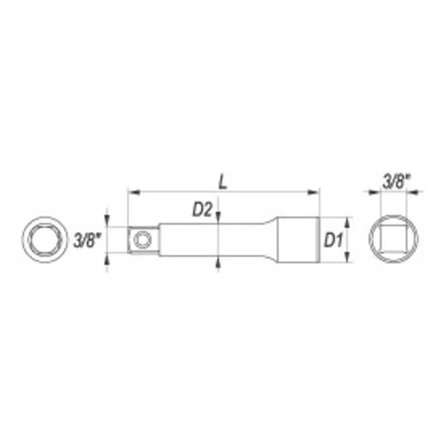 YATO Nadstavec 3/8