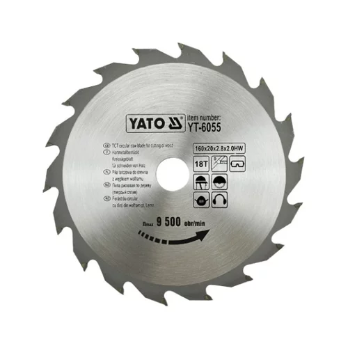 YATO Kotúč na drevo 160 x 20 mm 18z