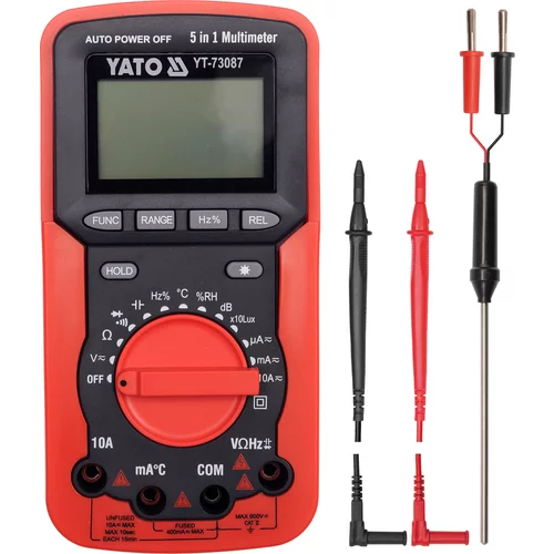 YATO Multimeter digitálny 5v1, 162 x 83 x 47 mm