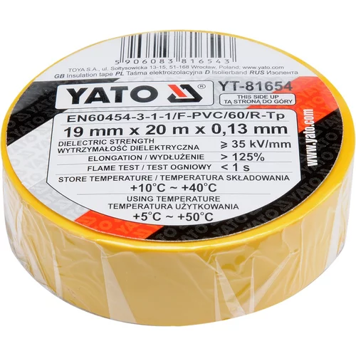 YATO Páska izolační 19mm x 20m x 0,13mm žltá (YATO náradie) - obr. 1