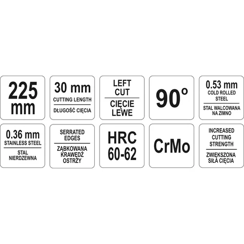 YATO Nožnice na plech 225 mm ľavé 90° (YATO náradie) - obr. 2