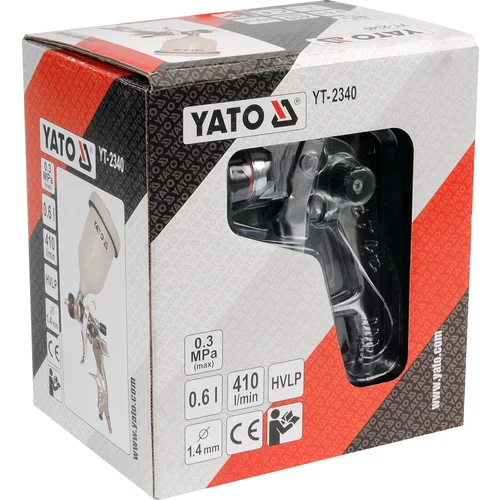 YATO Pištoľ na lakovanie s nádržou 0,6l 1.4mm (YATO náradie) - obr. 1