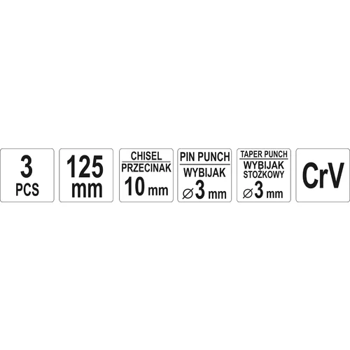YATO Sada sekáčov a priebojníkov 3 ks (YATO náradie) - obr. 2