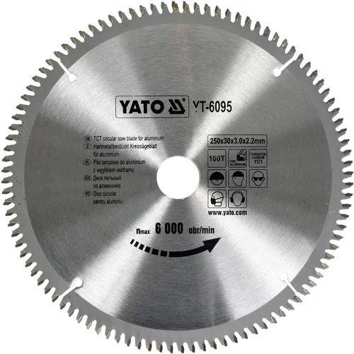 YATO Kotúč na hliník 250 x 30 mm 100z