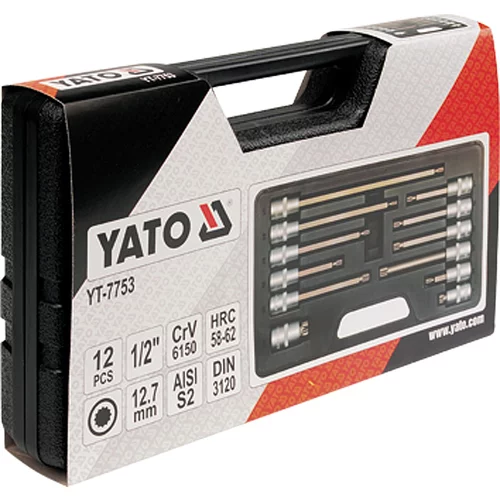 YATO Bity sada 12 ks HEX, SPLINE (YATO náradie) - obr. 1