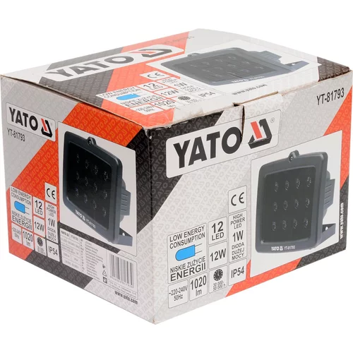 YATO Pracovná lampa 12LED, 12W, 1020lm, IP54 (YATO náradie) - obr. 1