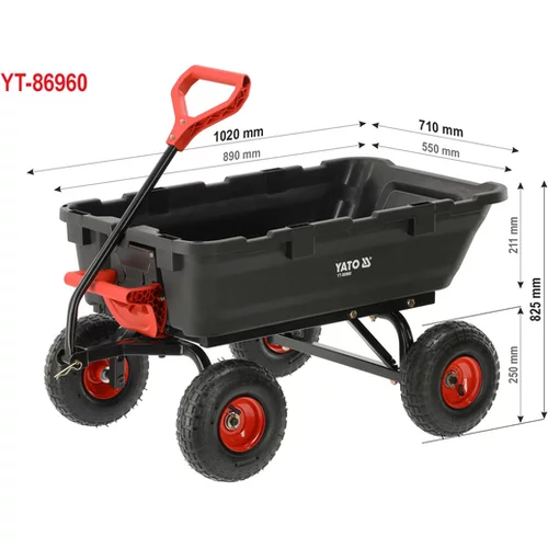 ZÁHRADNÝ VOZÍK S VYKLÁPAČOM XL 350KG /YATO/ - obr. 10