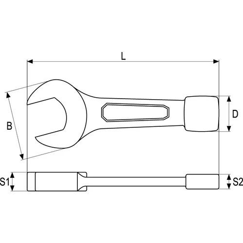 Kľúč maticový plochý rázový 32 mm /YATO/ - obr. 1