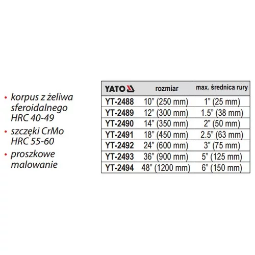 YATO Kľúč na trubky 24