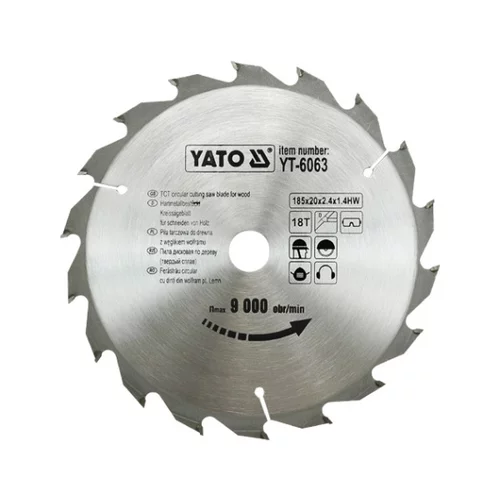 YATO Kotúč na drevo 185 x 20 mm 18z
