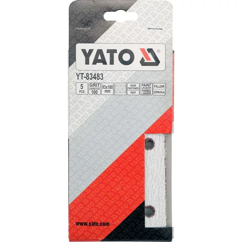 YATO Brúsny plát s otvormi P100 93x180mm 5ks (YATO náradie) - obr. 1