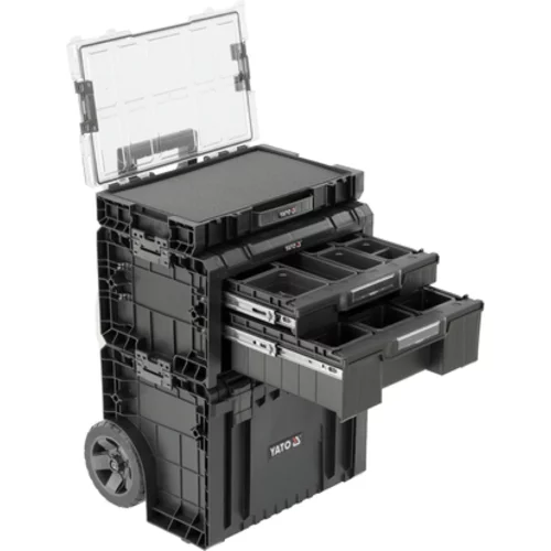 SADA NA KOLESÁCH 3 KS KRABICE NA NÁRADIE, SYSTÉM, MODULAR 35BT2P10P S12 /YATO/ - obr. 5