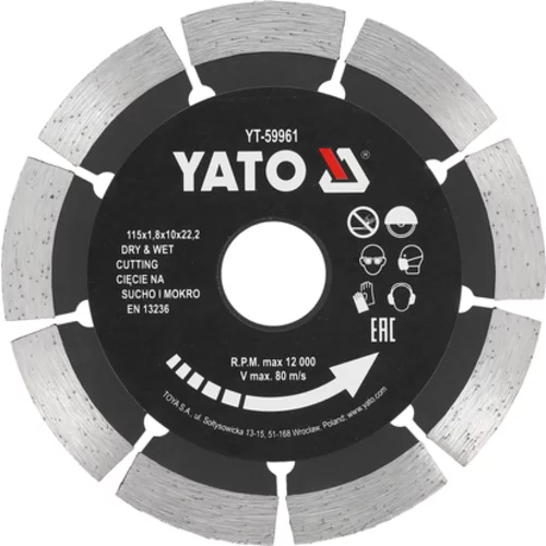 DIAMANTOVÝ ČEPEĽ 115 MM SEGMENTOVANÝ PRE BETÓN S VYSOKÝM SEGMENTOM