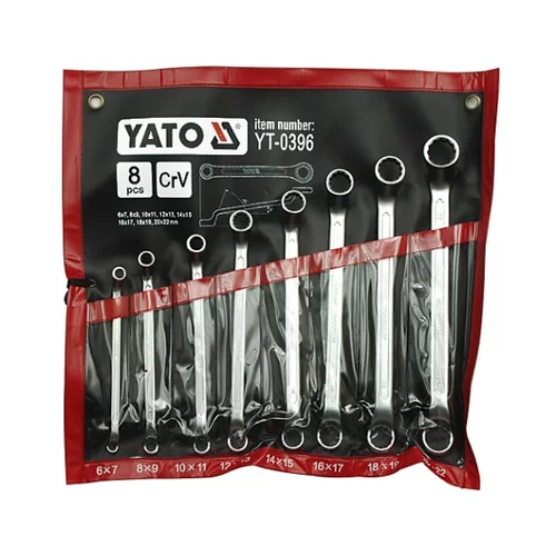 YATO Sada kľúčov očkových 8ks 6-22 mm ohnuté