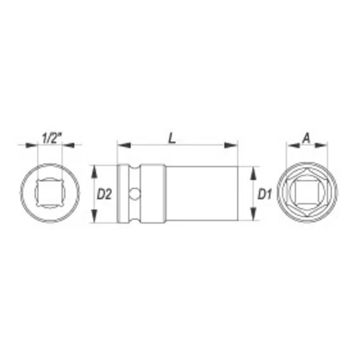 YATO Nadstavec 12 mm CrMo 1/2