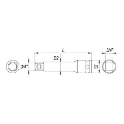 YATO Nadstavec 3/4