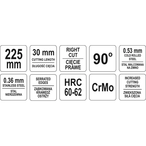 YATO Nožnice na plech 225 mm pravé 90° (YATO náradie) - obr. 2