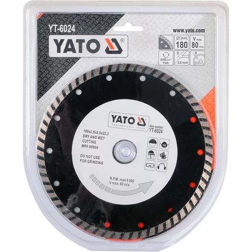 YATO Diamantový kotúč 180 x 22,2 x 2,8 mm turbo (YATO náradie) - obr. 3