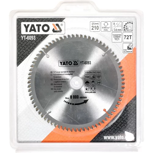 YATO Kotúč na hliník 210 x 30 mm 72z (YATO náradie) - obr. 1