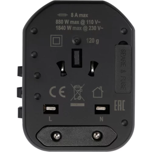 UNIVERZÁLNY CESTOVNÝ ADAPTÉR PRE VYŠE 150 KRAJÍN S RÝCHLOU USB NABÍJAČKOU Q.C. 3,0, 20 W /YATO/ - obr. 9
