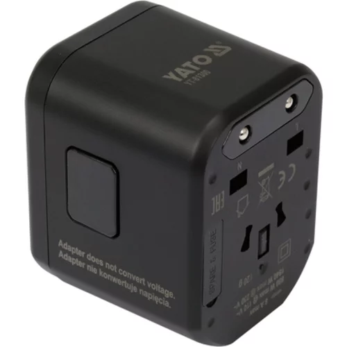 UNIVERZÁLNY CESTOVNÝ ADAPTÉR PRE VYŠE 150 KRAJÍN S RÝCHLOU USB NABÍJAČKOU Q.C. 3,0, 20 W /YATO/ - obr. 1