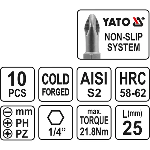 YATO Sada bitov 1/4