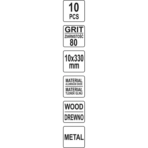 YATO Nekonečný brúsny pás P80 10x330mm 10ks (YATO náradie) - obr. 3
