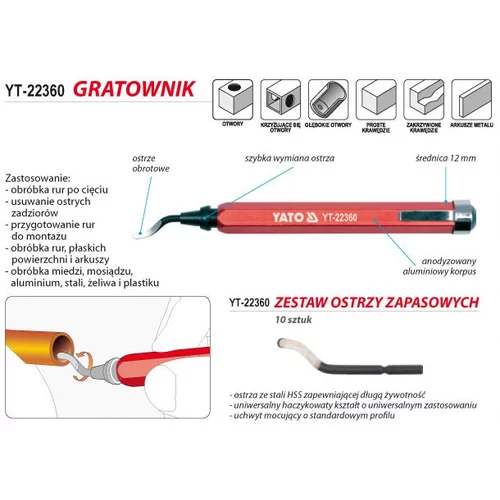 Odhrotovač univerzálny HSS M2 /YATO/ - obr. 3