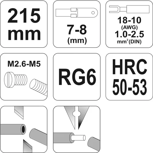 YATO Odizolovacie kliešte 215mm HRC 50-53 priemer 1,00-2,5 mm (YATO náradie) - obr. 2
